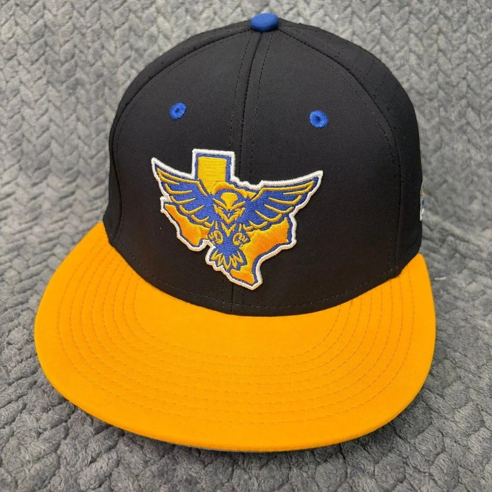 The Game Pro Texas Eagle Baseball Hat Black Yellow GP521 Mens Medium